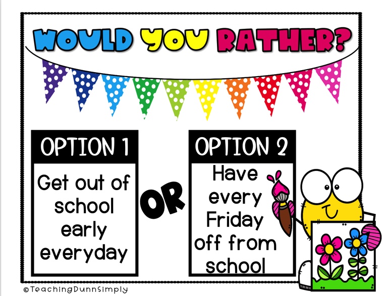 Would You Rather Questions for Kindergarten - with Pictures