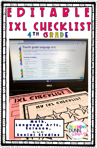 This editable checklist for ixl grade 4 will help students. ixl grade 4 can be assigned for homework or just extra practice.