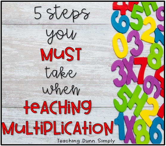 Teaching multiplication can be less stressful when you implement these 5 steps!  